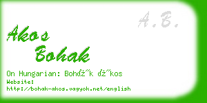 akos bohak business card